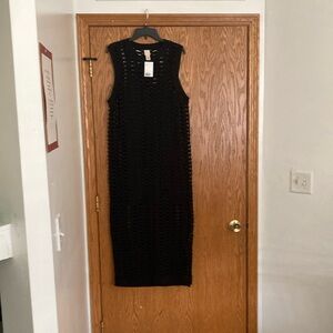 Black crochet H&M maxi dress 🔥